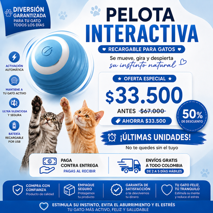 Pelota Inteligente Recargable Para Gatos